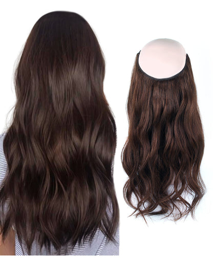 22 inch Medium Dark Brown Halo Hair Extensions