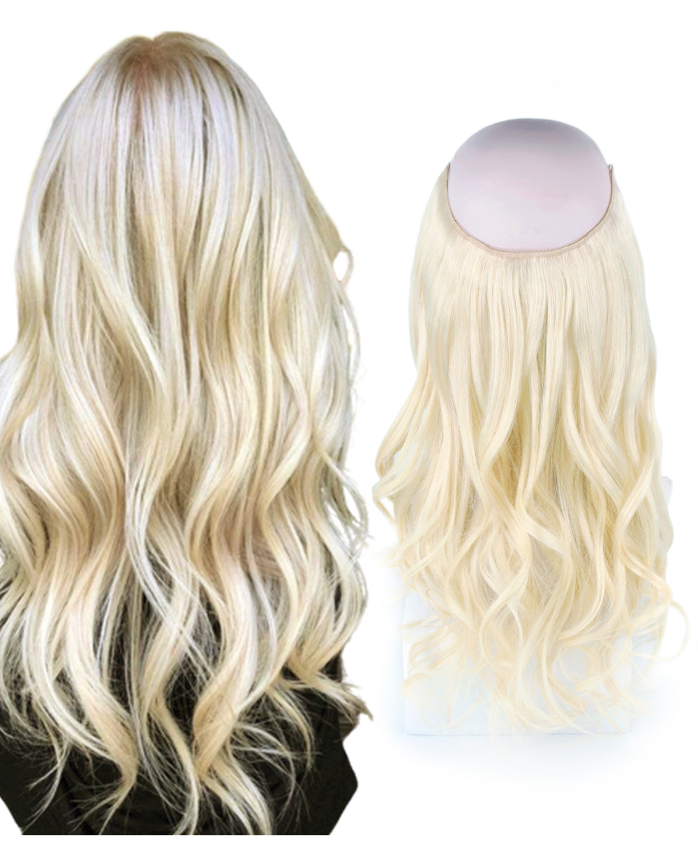 16 inch Ash Blonde Halo Hair Extensions