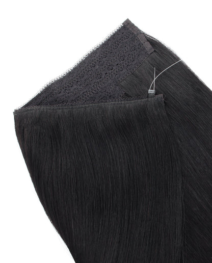 22 inch Jet Black Halo Hair Extensions