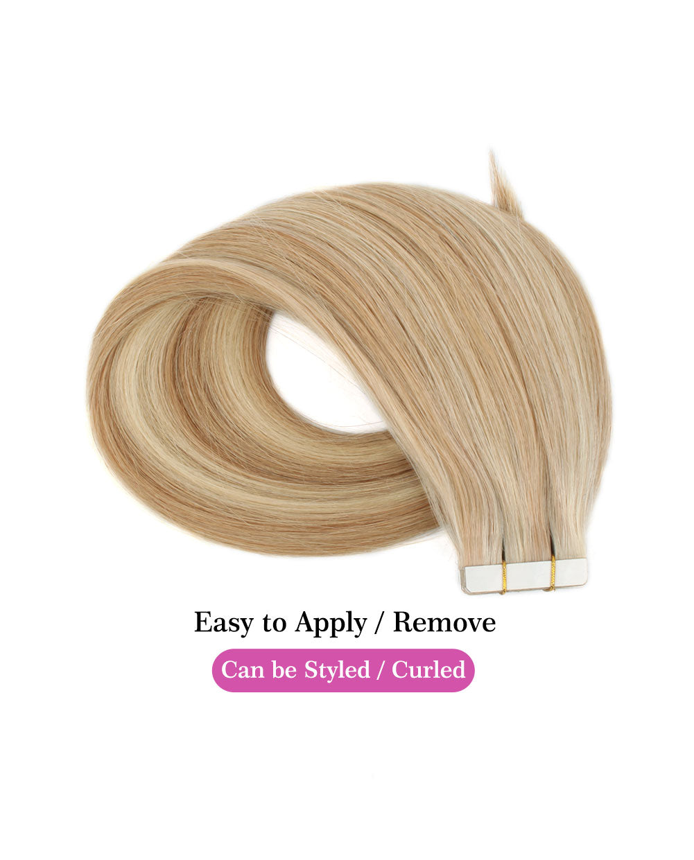 14 inch Tape In Hair Extensions Rooted #12/60 Real 100% Human Remy Hair