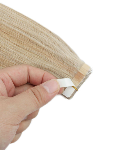 14 inch Tape In Hair Extensions Rooted #12/60 Real 100% Human Remy Hair