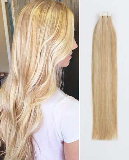 22 inch Tape In Hair Extensions Highlights 12/60# Real 100% Human Remy Hai