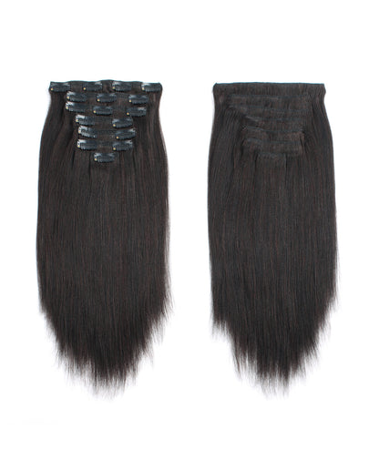 Light Yaki Straight Clip In Hair Extensions