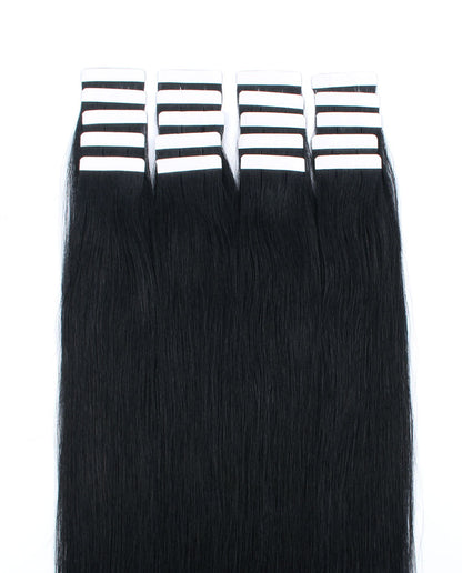 18 inch Tape In Hair Extensions Jet Black Real 100% Human Remy Hair