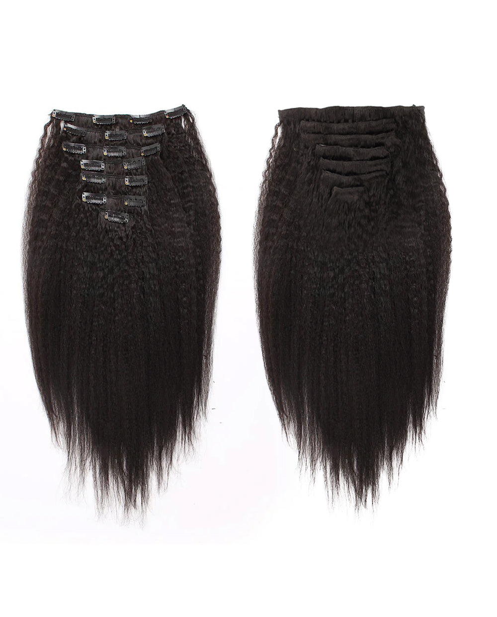 Kinky Straight Clip In Hair Extensions