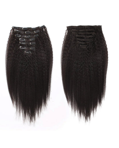 Kinky Straight Clip In Hair Extensions