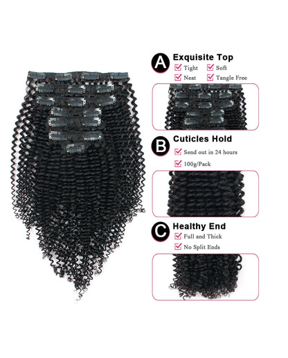 Kinky Curly 3C Clip In Hair Extensions