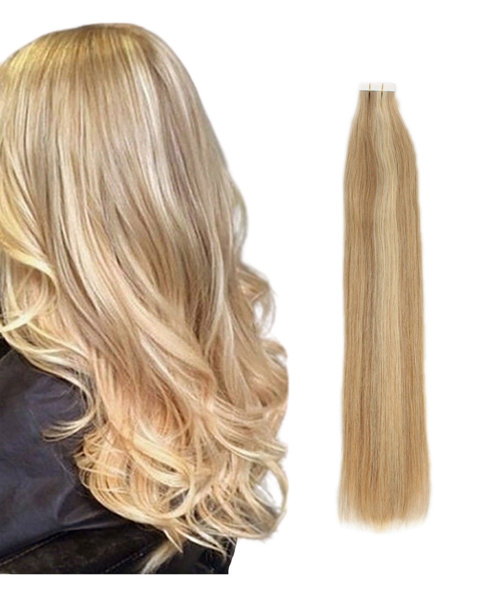 20 inch Hair Extensions Highlights Invisible Human Remy Hair Tape in  Extensions