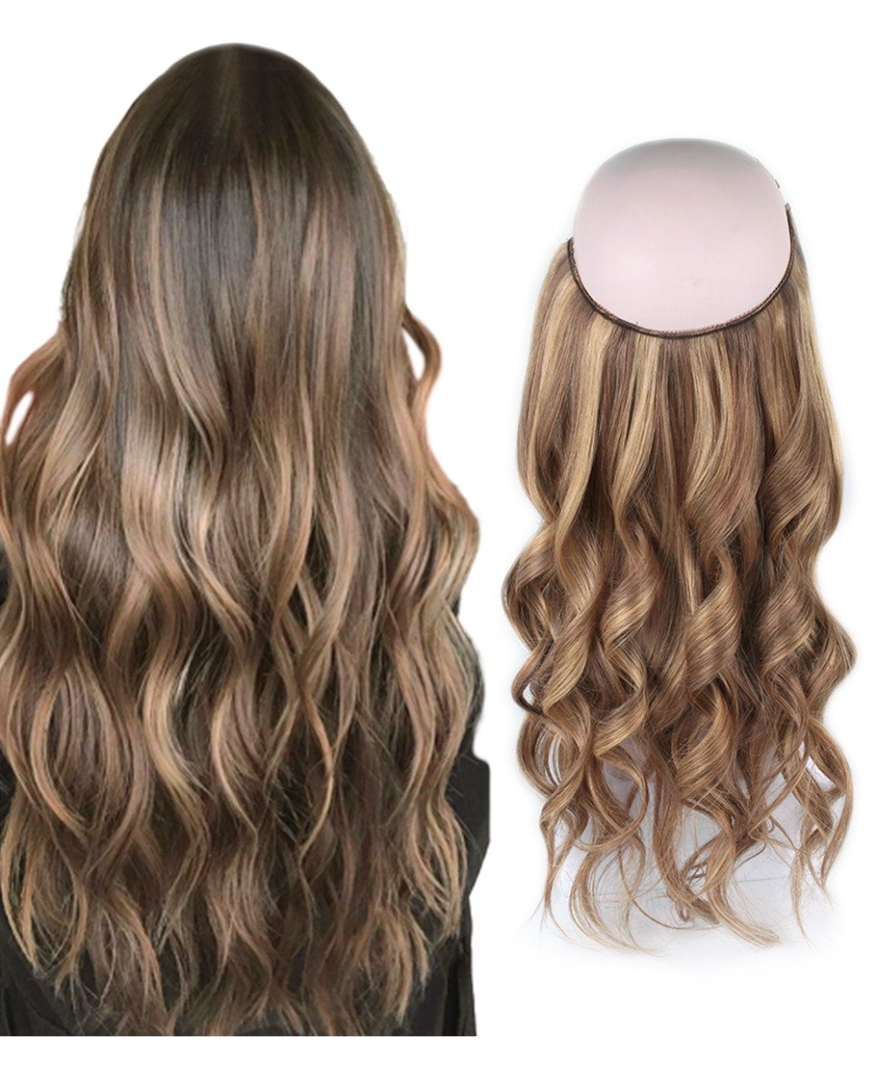 Full Head One Piece 5 Clips Clip in Hair Extensions Long Curly Brown  Hairstyle For Women -H046 : Amazon.ae: Beauty