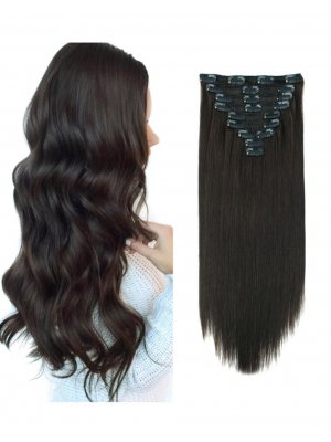 220g Clip In Hair Extensions #1B Off Black