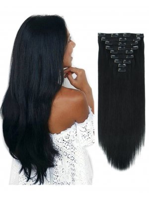 220g Clip In Hair Extensions #1 Jet Black