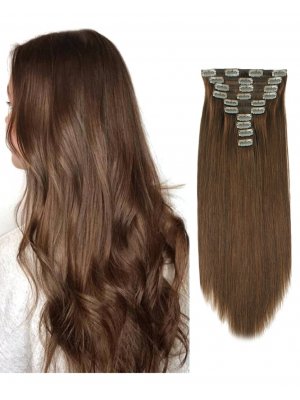 220g Clip In Extensions #4 Reddish Brown