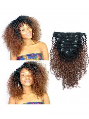 Ombre 1B/30 Kinky Curly 3C Clip In Extensions